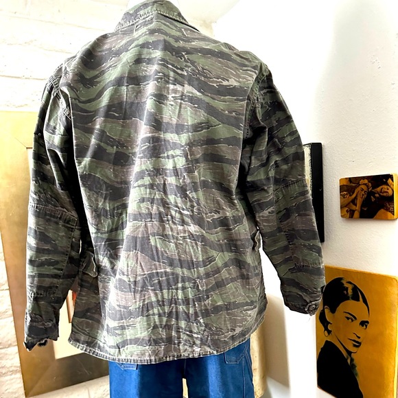 VINTAGE TIGER STRIPE CAMO JACKET LARGE REGULAR ATLANCO - Picture 2 of 7